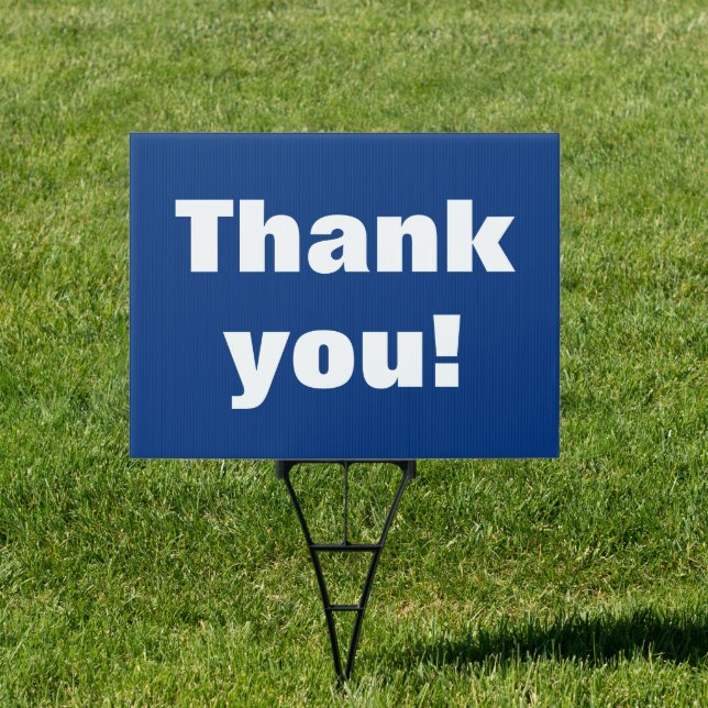 Thank You! Dark Blue Lawn Sign (Insitu)