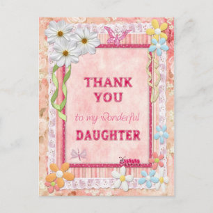 Thank you daughter, flowers craft card