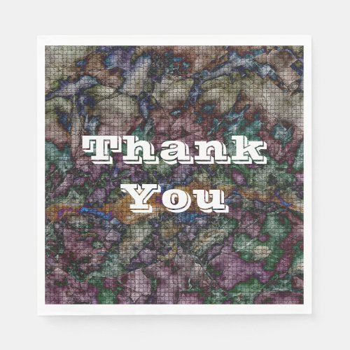 Thank You Deep Color Tie_dye Tiled Appreciation Napkins