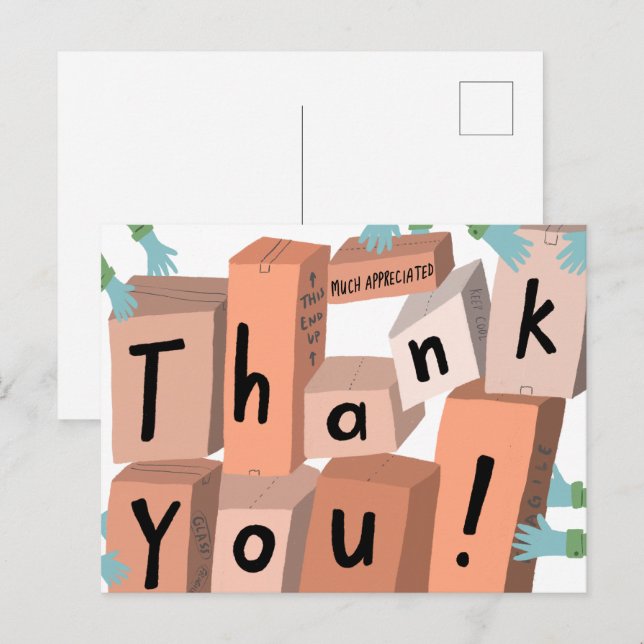 Thank You Deliveries Delivery Order Boxes Moving Postcard (Front/Back)