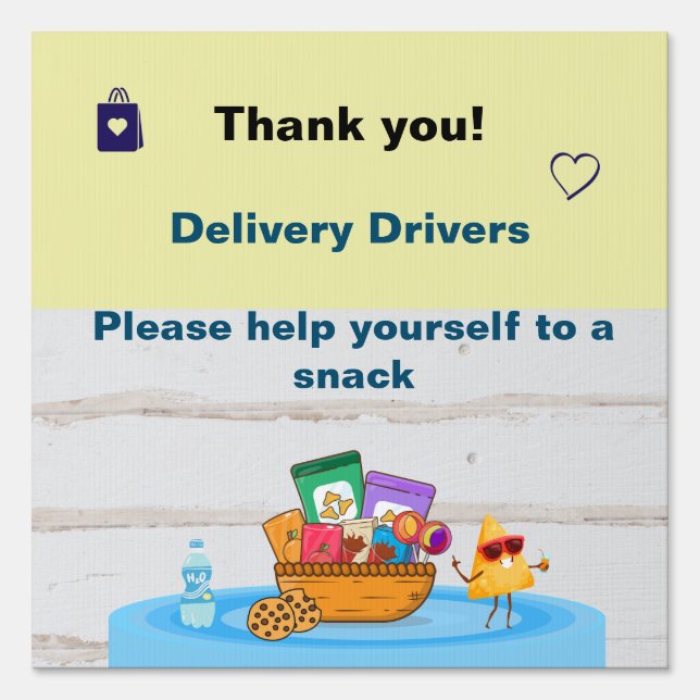Thank you Delivery Drivers Customizable Sign (Front)