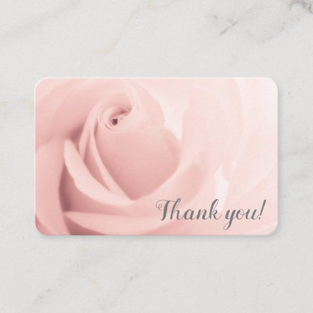 Thank You Desert Pink Rose Custom Business Card (Front)