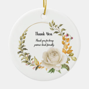 Thank You Design Ceramic Ornament