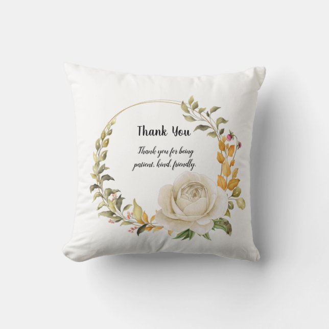 Thank You Design Ceramic Ornament Throw Pillow (Front)