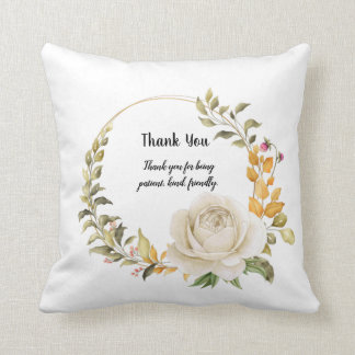Thank You Design Ceramic Ornament Throw Pillow