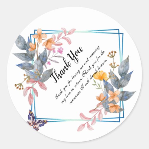 Thank You Design  Classic Round Sticker