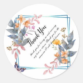 Thank You Design Classic Round Sticker