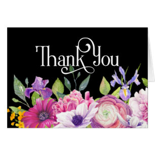 Thank You Design with Beautiful Floral Border Cards