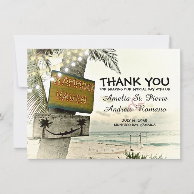 Thank You Destination Beach Wedding (Front)