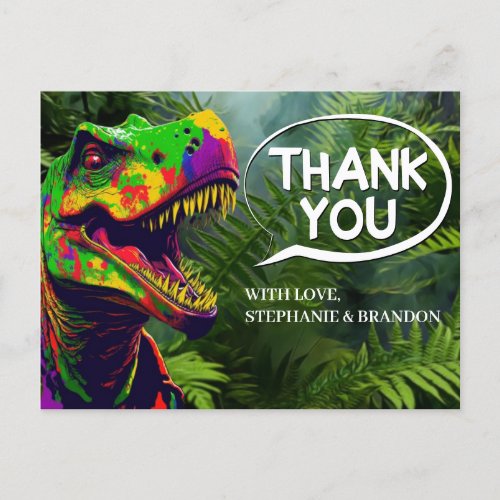 Thank You Dino Happy Jurassic Postcard
