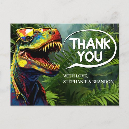 Thank You Dinosaur Jurassic Kids theme Postcard