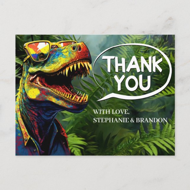Thank You Dinosaur Jurassic Kids theme Postcard (Front)