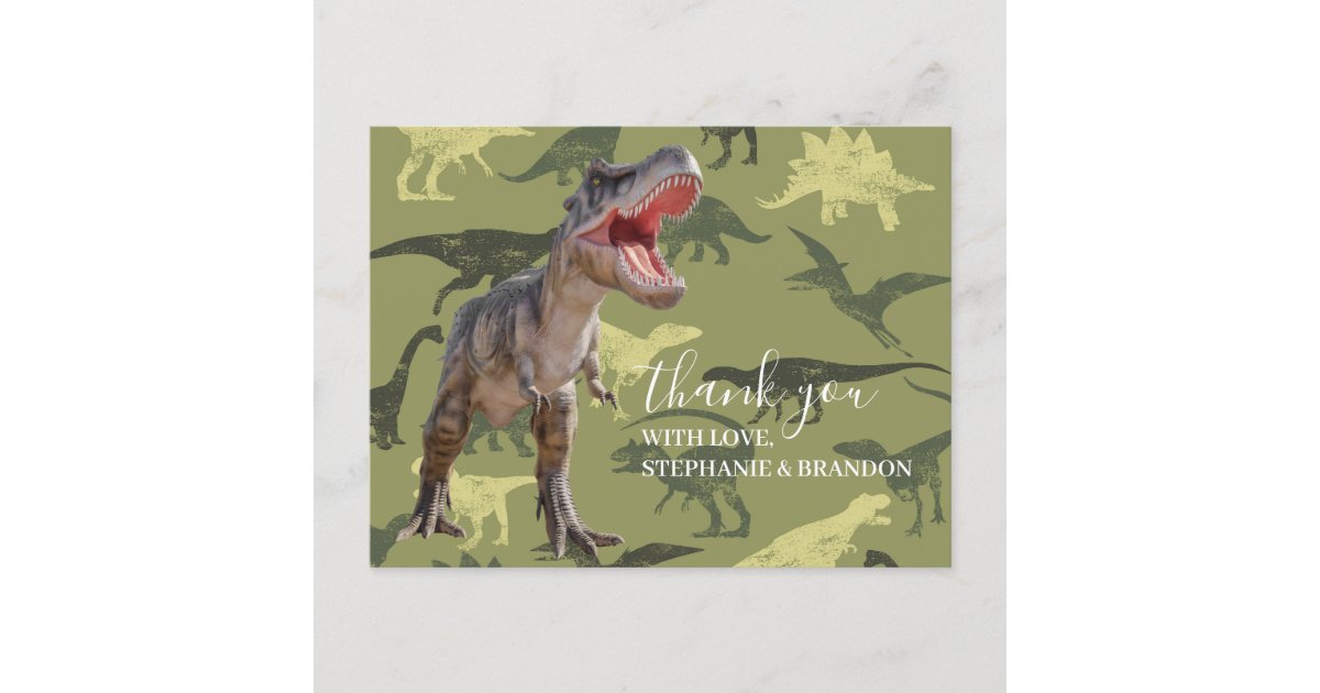 Thank You Dinosaur Jurassic World Postcard | Zazzle