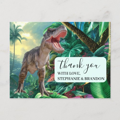 Thank You Dinosaur kids Jurassic World  Postcard