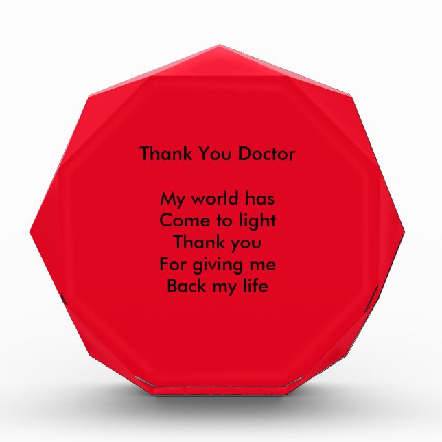 Thank you doctor award (Front)