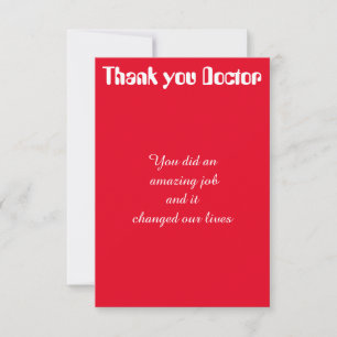 Thank you doctor card