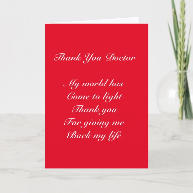 Thank you doctor card (Front)
