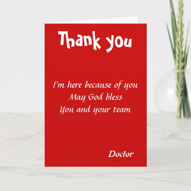 Thank you doctor card (Front)