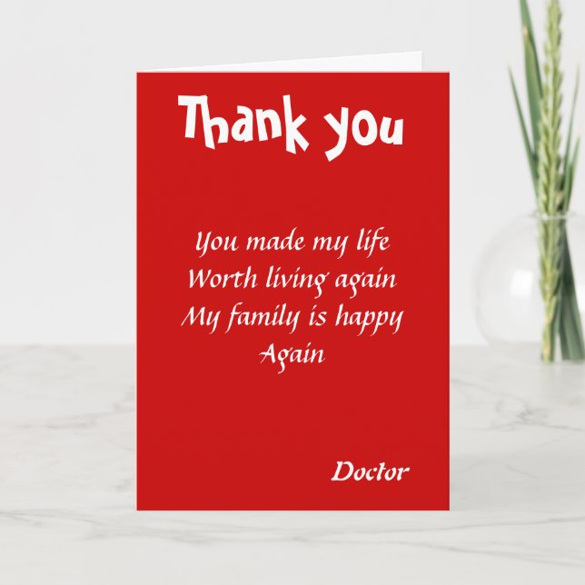 Thank you doctor card (Front)