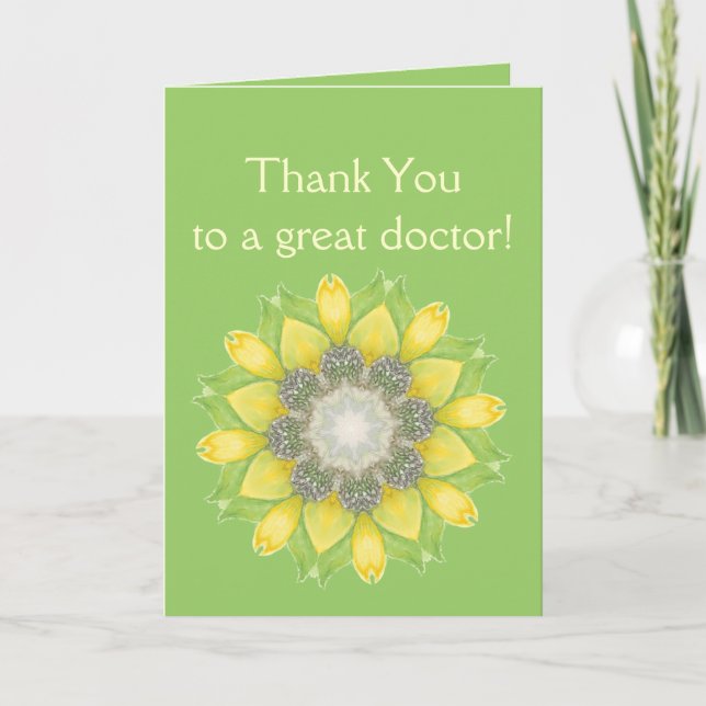 Thank You Doctor Custom Flower Garden Floral Card (Front)