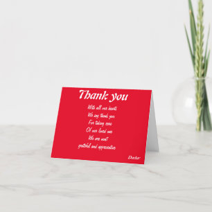 Thank you doctor family card