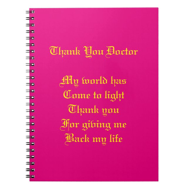 Thank you doctor notebook (Front)