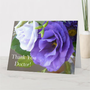 Thank You Doctor-Pretty Purple Floral Card