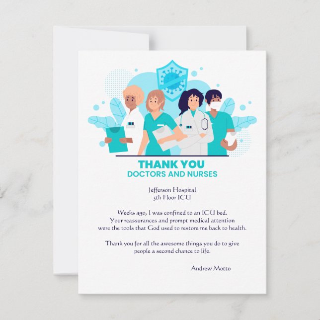 Thank You Doctors and Nurses Card (Front)
