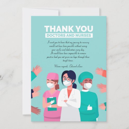 Thank You Doctors and Nurses Card