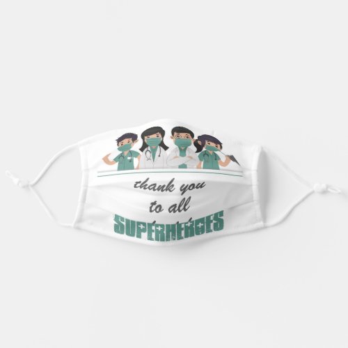 Thank you doctors and nurses superheroes adult cloth face mask