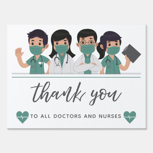 Thank you Doctors ans Nurses front Sign (Front)
