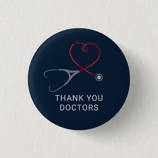 Thank You Doctors Frontline Workers Custom Button (Front)