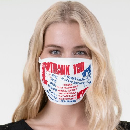 THANK YOU DOCTORSNURSES  FIRST RESPONDERS FACE MASK