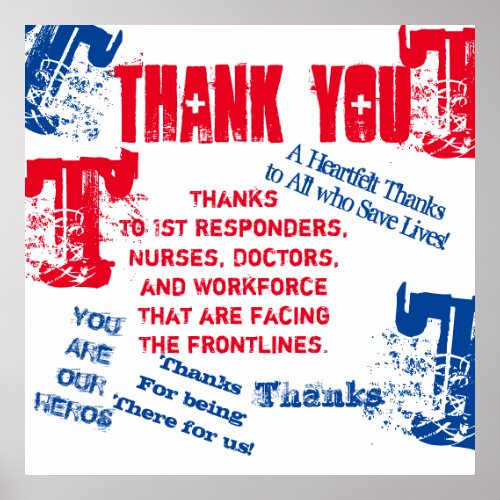 THANK YOU DOCTORSNURSES  FIRST RESPONDERS POSTER