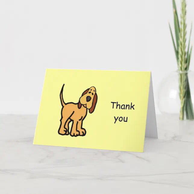 Thank you dog cartoon card | Zazzle