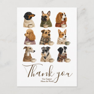 Thank You Dog Cozy Coffee lover pet Boutique Postcard