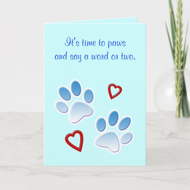 Thank You: Dog Walker, Dog Sitter or Dog Groomer You Card (Front)
