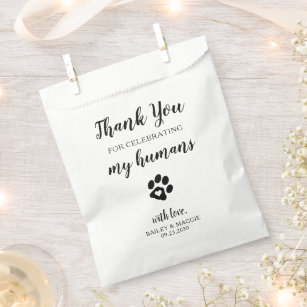 Thank You Doggie Bag Dog Treat Wedding Favor Bag