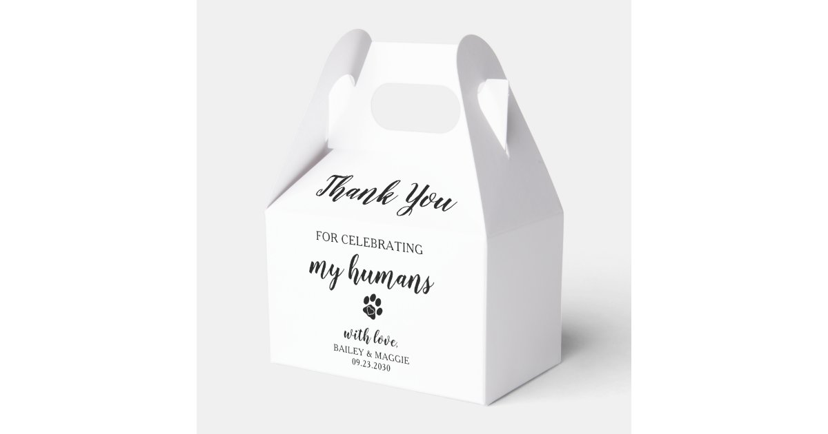 Thank You Doggie Bag Dog Treat Wedding Favor Box | Zazzle