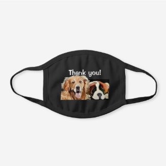Thank You Dogs Black Cotton Face Mask