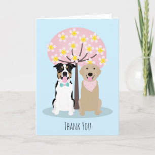Thank You Dogs By Cherry Blossom Tree
