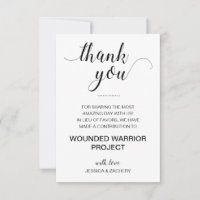 Thank You Donate to Charity Wedding