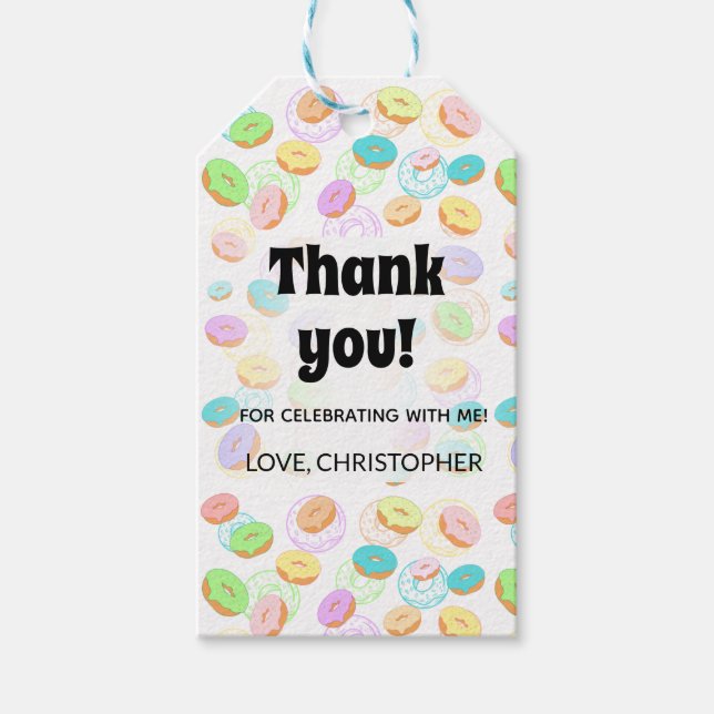 Thank you donuts favor tags (Front)