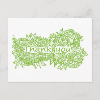 Thank you doodle postcard
