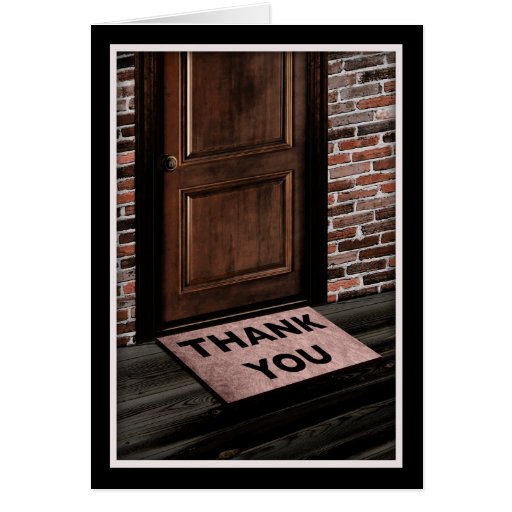 thank you door mat card | Zazzle