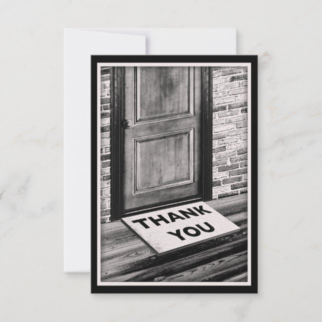 thank you door mat photograph invitation (Front)