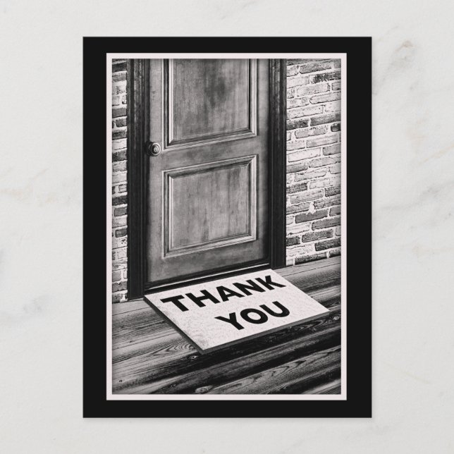 thank you door mat photograph postcard (Front)