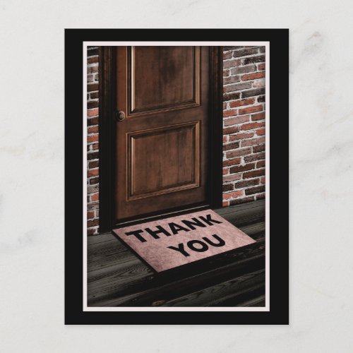 thank you door mat postcard