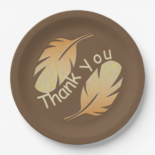 Thank You Double Feather Circular Appreciation Paper Plates