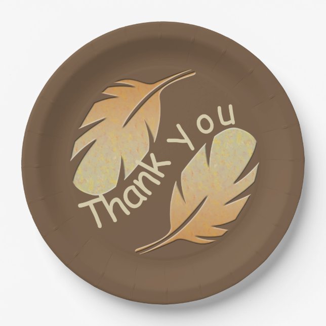 Thank You Double Feather Circular Appreciation Paper Plates (Front)